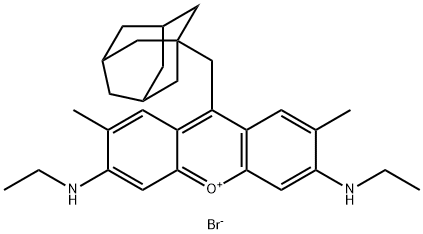 Xanthylium, 3,6-bis(ethylamino)-2,7-dimethyl-9-(tricyclo[3.3.1.1 ]dec-1-ylmethyl)-, bromide (1:1) (ACI) Structural