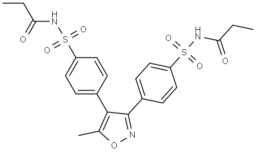 N,N'-((5-methylisoxazole-3,4-diyl)bis(4,1-phenylenesulfonyl)) dipropionamide Structural
