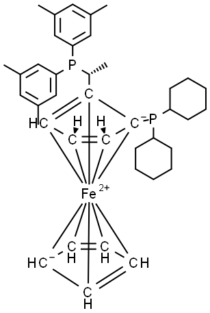 (R)-1-[(Sp-2-(Dicyclohexylphosphino)ferrocenyl] ethyldi(3,5-xylyl) phosphine Structural