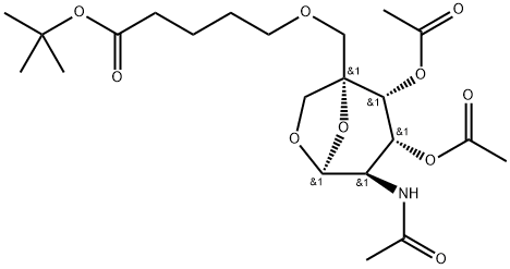 tert-butyl 5-([(1S,2R,3R,4R,5S)-4-(acetylamino)-2,3-bis(acetyloxy)-6.8-dioxabicyclo[3.2.1|oct-1- Structural