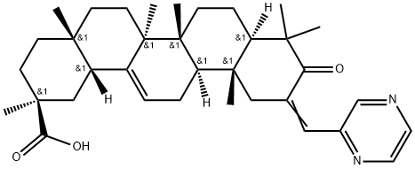 Olean-12-en-29-oic acid, 3-oxo-2-(2-pyrazinylmethylene)-, (20β)- Structural