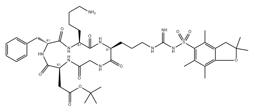 Cyclo[L-α-aspartyl-D-phenylalanyl-L-lysyl-N5-[[[(2,3-dihydro-2,2,4,6,7-pentamethyl-5-benzofuranyl)sulfonyl]amino]iminomethyl]-L-ornithylglycyl], 1,1-dimethylethyl ester