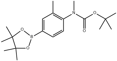 tert-butyl N-methyl-N-[2-methyl-4-(4,4,5,5-tetramethyl-1,3,2-dioxaborolan-2-yl)phenyl]carbamate Structural