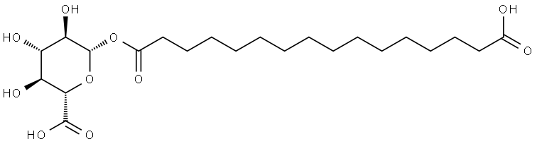 (2S,3S,4S,5R,6S)-6-((14-carboxy-8-hydroxy-2,2,14-trimethylpentadecanoyl)oxy)-3,4,5-trihydroxytetrahydro-2H-pyran-2-carboxylic acid Structural