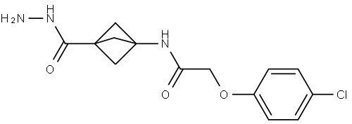 Bicyclo[1.1.1]pentane-1-carboxylic acid, 3-[[2-(4-chlorophenoxy)acetyl]amino]-, hydrazide Structural