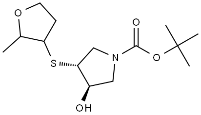 tert-butyl (3r,4r)-3-hydroxy-4-[(2-methyloxolan-3-yl)sulfanyl]pyrrolidine-1-carboxylate Structural
