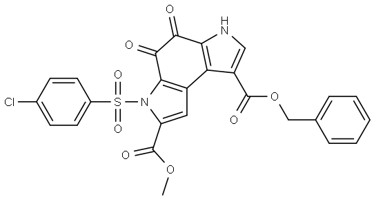1-benzyl 7-methyl 6-(4-chlorobenzenesulfonyl)-4,5-dioxo-3H,4H,5H,6H-pyrrolo[3,2-e]indole-1,7-dicarboxylate Structural