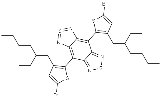 4,8-bis(5-bromo-3-(2-ethylhexyl)-2-thienyl)-2λ4δ2-Benzo[1,2-c:4,5-c']bis[1,2,5]thiadiazole Structural