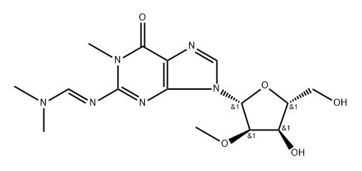 N2-[(N,N-Dimethylamino] methylene-N1-methyl-2'-O-methylguanosine Structural