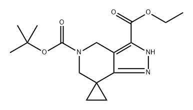 O5-tert-butyl O3-ethyl spiro[4,6-dihydro-2H-pyrazolo[4,3-c]pyridine-7,1-cyclopropane]-3,5-dicarboxylate Structural