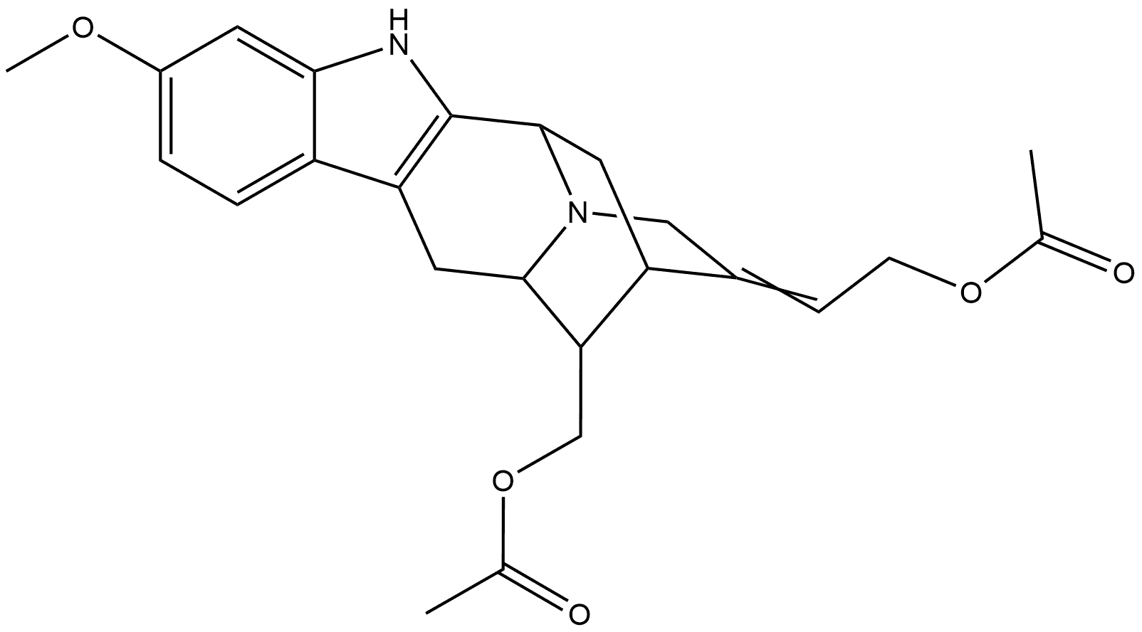 Sarpagan-17,18-diol, 11-methoxy-, 17,18-diacetate, (16S)- Structural