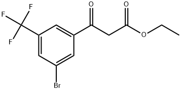 Ethyl 3-(3-bromo-5-(trifluoromethyl)phenyl)-3-oxopropanoate Structural