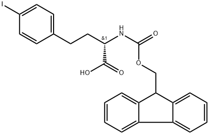 Benzenebutanoic acid, α-[[(9H-fluoren-9-ylmethoxy)carbonyl]amino]-4-iodo-, (αS)- Structural