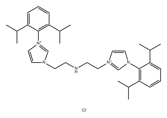 1-(2,6-Diisopropylphenyl)-3-(2-((2-(3-(2,6-diisopropylphenyl)-1H-imidazol-3-ium-1-yl)ethyl)amino)ethyl)-1H-imidazol-3-ium chloride Structural