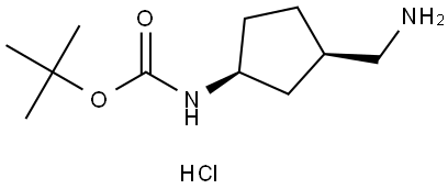 rel-tert-butyl ((1R,3S)-3-(aminomethyl)cyclopentyl)carbamate hydrochloride Structural