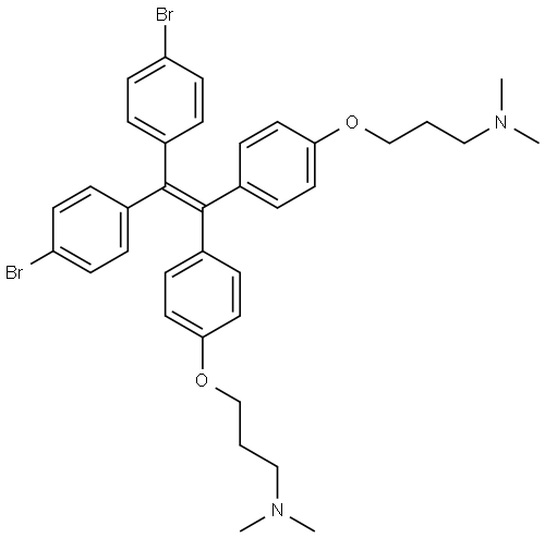 1-Propanamine, 3,3′-[[2,2-bis(4-bromophenyl)ethenylidene]bis(4,1-phenyleneoxy)]bis[N,N-dimethyl- Structural