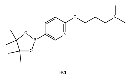 Dimethyl(3-{[5-(tetramethyl-1,3,2-dioxaborolan-2-yl)pyridin-2-yl]oxy}propyl)amine hydrochloride Structural