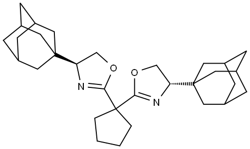 (4S,4'S)-2,2'-(Cyclopentane-1,1-diyl)bis(4-(adamantan-1-yl)-4,5-dihydrooxazole) Structural