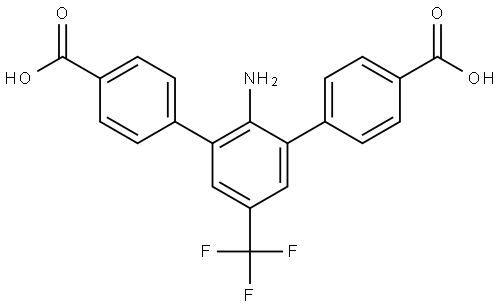 2'-Amino-5'-(trifluoromethyl)-[1,1':3',1"-terphenyl]-4,4"-dicarboxylic acid Structural