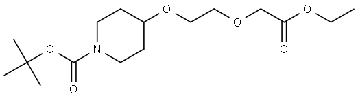 1-Piperidinecarboxylic acid, 4-[2-(2-ethoxy-2-oxoethoxy)ethoxy]-, 1,1-dimethylethyl ester Structural