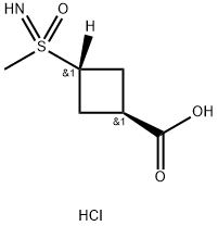 rac-(1r,3r)-3-[imino(methyl)oxo-lambda6-sulfanyl]cyclobutane-1-carboxylic acid hydrochloride, trans Structural