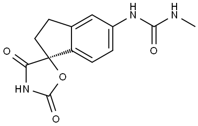 Urea, N-[(1S)-2,3-dihydro-2′,4′-dioxospiro[1H-indene-1,5′-oxazolidin]-5-yl]-N′-methyl- Structural
