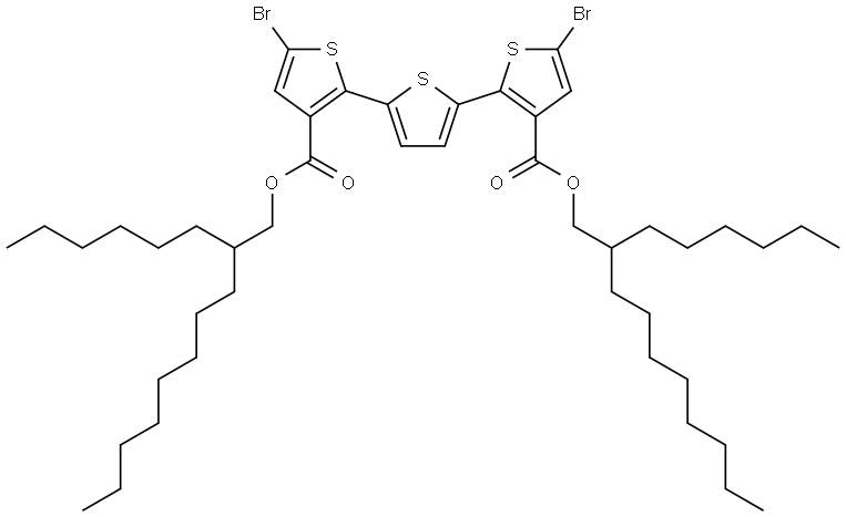 Bis(2-hexyldecyl) 5,5''-dibromo-[2,2':5',2''-terthiophene]-3,3''-dicarboxylate Structural