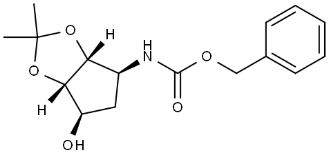 benzyl((3aR,4S,6R,6aS)-6-hydroxy-2,2-dimethyltetrahydro-3aH-cyclopenta[d][1,3]dioxol-4-yl)carbamate Structural