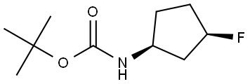 tert-Butyl N-[(1S,3R)-rel-3-fluorocyclopentyl]carbamate Structural