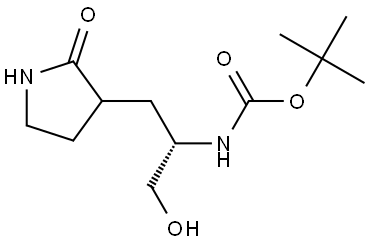 tert-butyl ((2S)-1-hydroxy-3-(2-oxopyrrolidin-3-yl)propan-2-yl)carbamate Structural