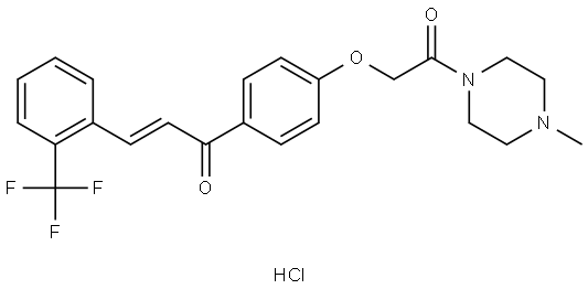 2-Propen-1-one, 1-[4-[2-(4-methyl-1-piperazinyl)-2-oxoethoxy]phenyl]-3-[2-(trifluoromethyl)phenyl]-, hydrochloride (1:1), (2E)- Structural