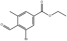 Ethyl 3-bromo-4-formyl-5-methylbenzoate Structural
