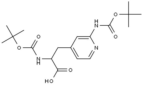 2-((tert-butoxycarbonyl)amino)-3-(2-((tert-butoxycarbonyl)amino)pyridin-4-yl)propanoic acid Structural