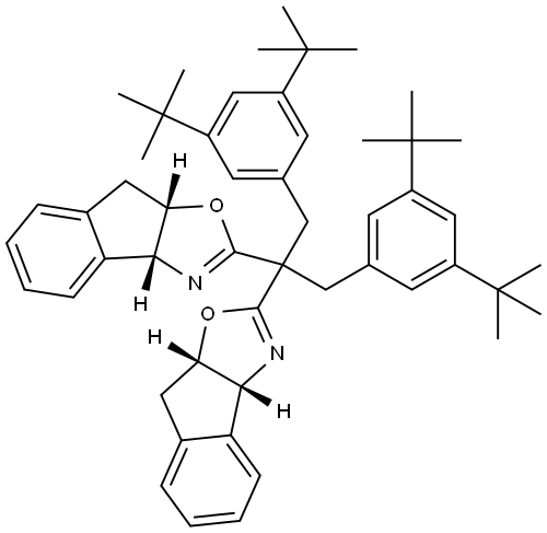 8H-Indeno[1,2-d]oxazole, 2,2′-[2-[3,5-bis(1,1-dimethylethyl)phenyl]-1-[[3,5-bis(1,1-dimethylethyl)phenyl]methyl]ethylidene]bis[3a,8a-dihydro-, (3aR,3′aR,8aS,8′aS)- Structural