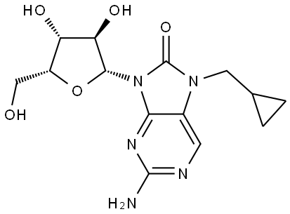 8H-Purin-8-one, 2-amino-7-(cyclopropylmethyl)-7,9-dihydro-9-β-D-xylofuranosyl- Structural
