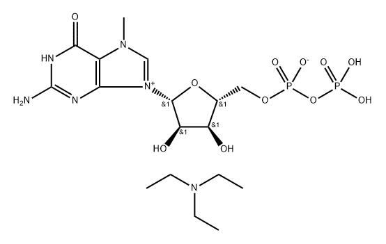 Guanosine 5'-(trihydrogen diphosphate), 7-methyl-, inner salt, compd. with N,N-diethylethanamine (9CI) Structural