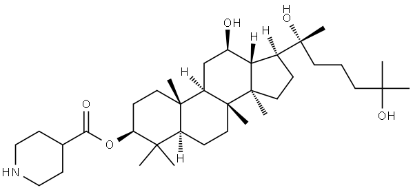 Dammarane-3,12,20,25-tetrol, 3-(4-piperidinecarboxylate), (3β,12β,20R)- Structural