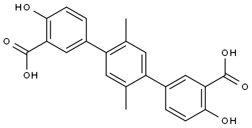 4,4''-dihydroxy-2',5'-dimethyl-[1,1':4',1''-terphenyl]-3,3''-dicarboxylic acid Structural