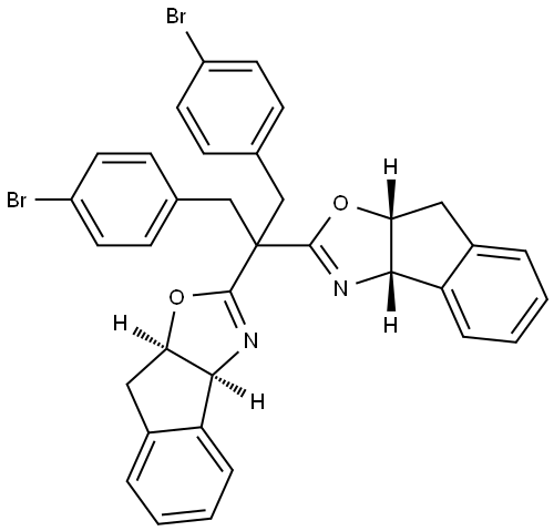 (3aS,3a'S,8aR,8a'R)-2,2'-(1,3-Bis(4-bromophenyl)propane-2,2-diyl)bis(3a,8a-dihydro-8H-indeno[1,2-d]oxazole) Structural