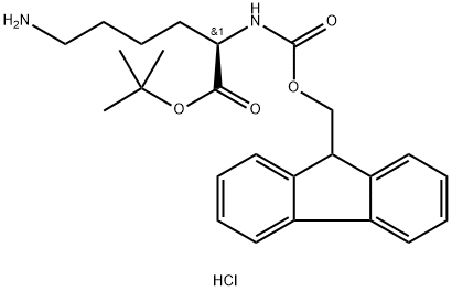 D-Lysine, N2-[(9H-fluoren-9-ylmethoxy)carbonyl]-, 1,1-dimethylethyl ester, hydrochloride (1:1) Structural