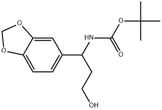 tert-butyl (1-(benzo[d][1,3]dioxol-5-yl)-3-hydroxypropyl)carbamate Structural