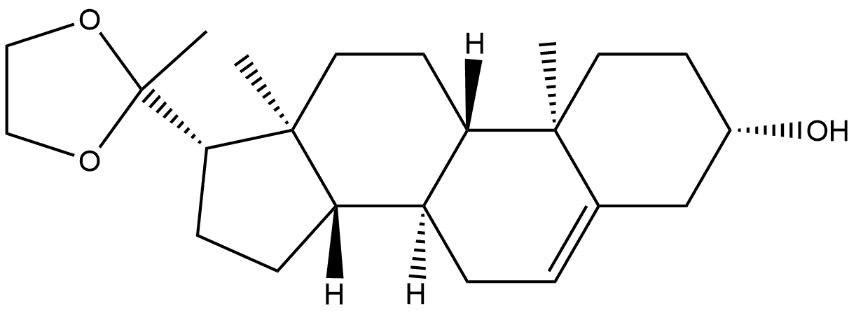 Pregn-5-en-20-one, 3-hydroxy-, cyclic 1,2-ethanediyl acetal, (3β)- Structural