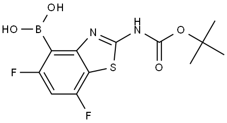 Carbamic acid, N-(4-borono-5,7-difluoro-2-benzothiazolyl)-, 1,1-dimethylethyl ester Structural