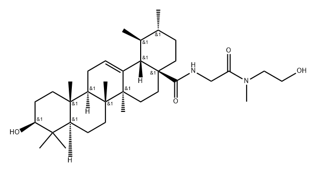 Urs-12-en-28-amide, 3-hydroxy-N-[2-[(2-hydroxyethyl)methylamino]-2-oxoethyl]-, (3β)- Structural
