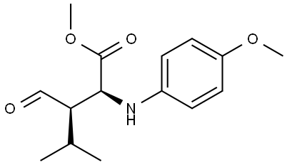 methyl (2S,3R)-3-formyl-2-((4-methoxyphenyl)amino)-4-methylpentanoate Structural