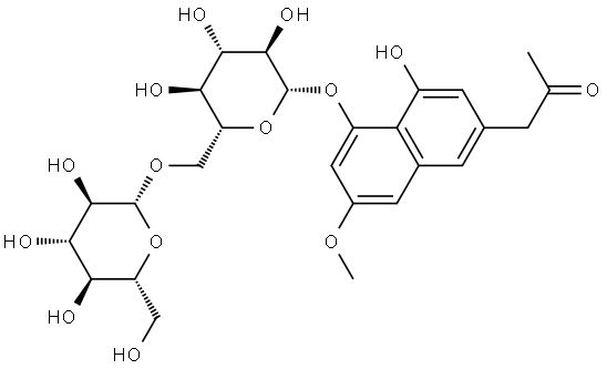 1-[(3-Methoxy-8-hydroxy-1-O-β-D-gentiobioside)-6-YL]propan-2-one Structural