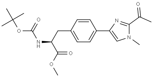 (S)-methyl 3-(4-(2-acetyl-1-methyl-1H-imidazol-4-yl)phenyl)-2-((tert-butoxycarbonyl)amino)propanoate - [M92123] Structural