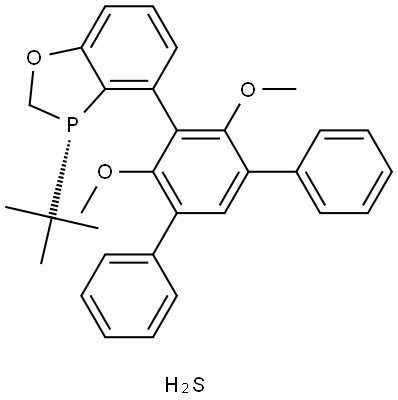 (S)-3-(tert-butyl)-4-(4',6'-Dimethoxy-[1,1':3',1''-terphenyl]-5'-yl)-2,3-dihydrobenzo[d][1,3]oxaphosphole--H2Scomplex Structural