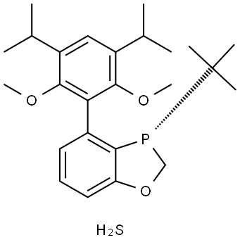 (S)-3-(tert-butyl)-4-(3,5-diisopropyl-2,6-dimethoxyphenyl)-2,3-dihydrobenzo[d][1,3]oxaphosphole--H2Scomplex Structural