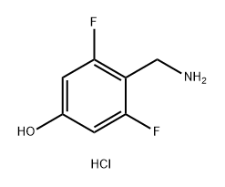 Phenol, 4-(aminomethyl)-3,5-difluoro-, hydrochloride (1:1) Structural